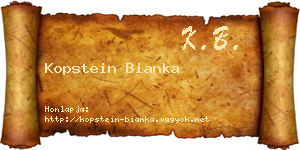 Kopstein Bianka névjegykártya